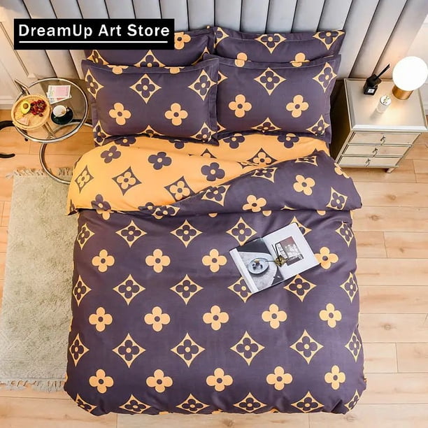 New Duvet Cover Bed Sheet Set Pillowcase Brown Bedding Sets for Boys Teens Adult Tennis Racket Ball Comforter Cover