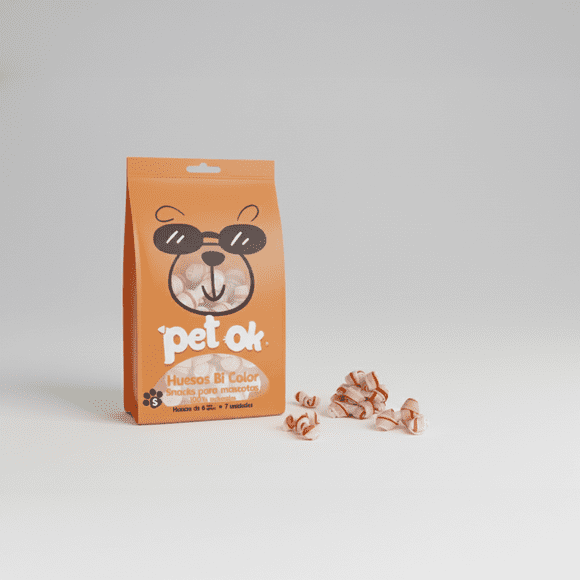 Snack Golosina Premio Huesito sabor Carne para Perro Mediano (M) - Pet OK x 1 Unidad
