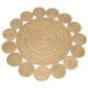 thumbnail image 2 of Alfombra Redonda De Yute Borde De Circulos Color Natural, 2 of 5