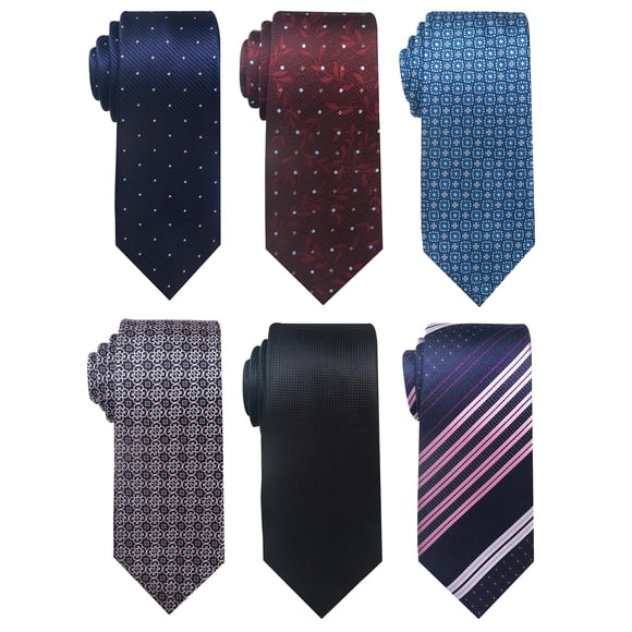Corbata Passabin Pack de 6 - Azul, Rojo, Negro, Morado