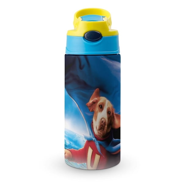 Underdog Botella de Agua con Tapa Pop Top de Un Toque, Acero Inoxidable, a Prueba de Fugas, para Deportes, Botella Infantil azul 12 oz