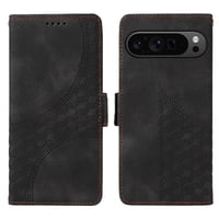 Carcasa Foxdock Google Pixel 9 Pro Xl De Cuero Pu, Diseño Acolchado Clásico, Protección Contra Caídas Y Rayones