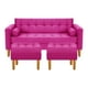 thumbnail image 1 of Sofa Retro 3c + 2 Pouf Felpa 04 Fucsia, 1 of 6
