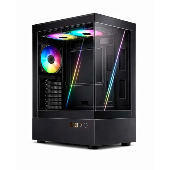 Gabinete Gamer Esgamer H60-BK, 5 Ventiladores ARGB, m-ATX, Negro