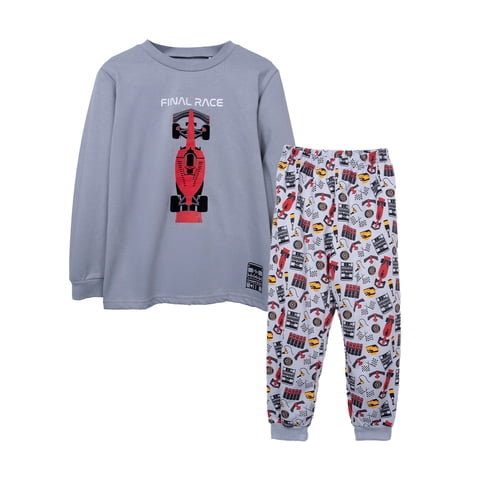 Pillin - Pijama Niño Manga Larga Jersey Gris