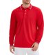 thumbnail image 5 of INSPIRE CHIC Camisa Polo de Hombre Clásica de Ajuste Regular de Color Sólido con Mangas Largas para Negocios y Golf M Rojo, 5 of 6
