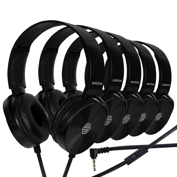 Auriculares Sonitum Classroom, paquete de 25 con micrófono para niños
