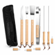 thumbnail image 1 of Kit Parrillero Completo 11 Piezas EOLAND Mangos de Madera con Estuche Acero Inoxidable, 1 of 7