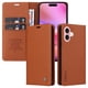 thumbnail image 3 of Funda Billetera de Cuero para iPhone 16 con Tarjetero y Soporte - Tapa Magnética Marrón, 3 of 6