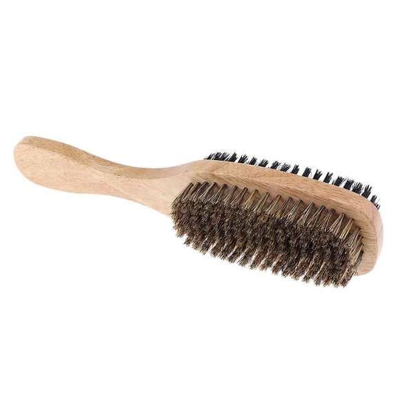 Cepillo Para Bigote De Barba Con Cerdas De Nailon Para Hombres De 2 Lados Con Mango De Madera 3 Tama?o A