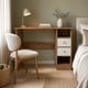 thumbnail image 3 of Escritorio PC 100cmx50cmx71cm con 4 Cajones Mueble Oficina Nórdico Madera Blanco, 3 of 7