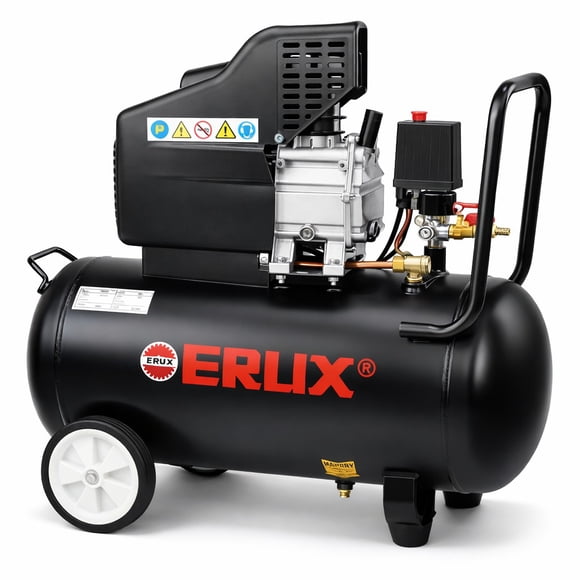 Compresor de Aire 50L 2HP 220V Monofásico Alta Potencia Uso Taller 50Hz Negro