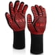 thumbnail image 1 of Guantes para barbacoa resistentes al calor (800 grados), ignífugos, con revestimiento de silicona, antideslizantes, lavables, para barbacoa, horneado., 1 of 5