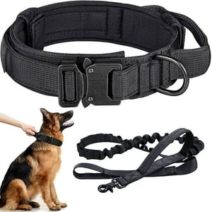 Genérico - Collar Táctico Con Correa Talla L Negro Perro Mascotas