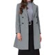 thumbnail image 4 of INSPIRE CHIC Abrigo de Invierno para Mujer con Cuello con Solapa, Doble Botonadura, Gabardina de Sarga, Abrigo Elegante de Largo Medio, Talla S, Gris Sarga, 4 of 6