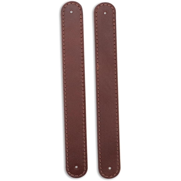 Jaladeras para cajón CestAntiQ hechas a mano de piel plena flor (2, color tan)