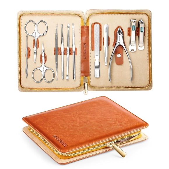 Set Manicura MRGREEN 12 en 1 Acero Inoxidable Estuche PU