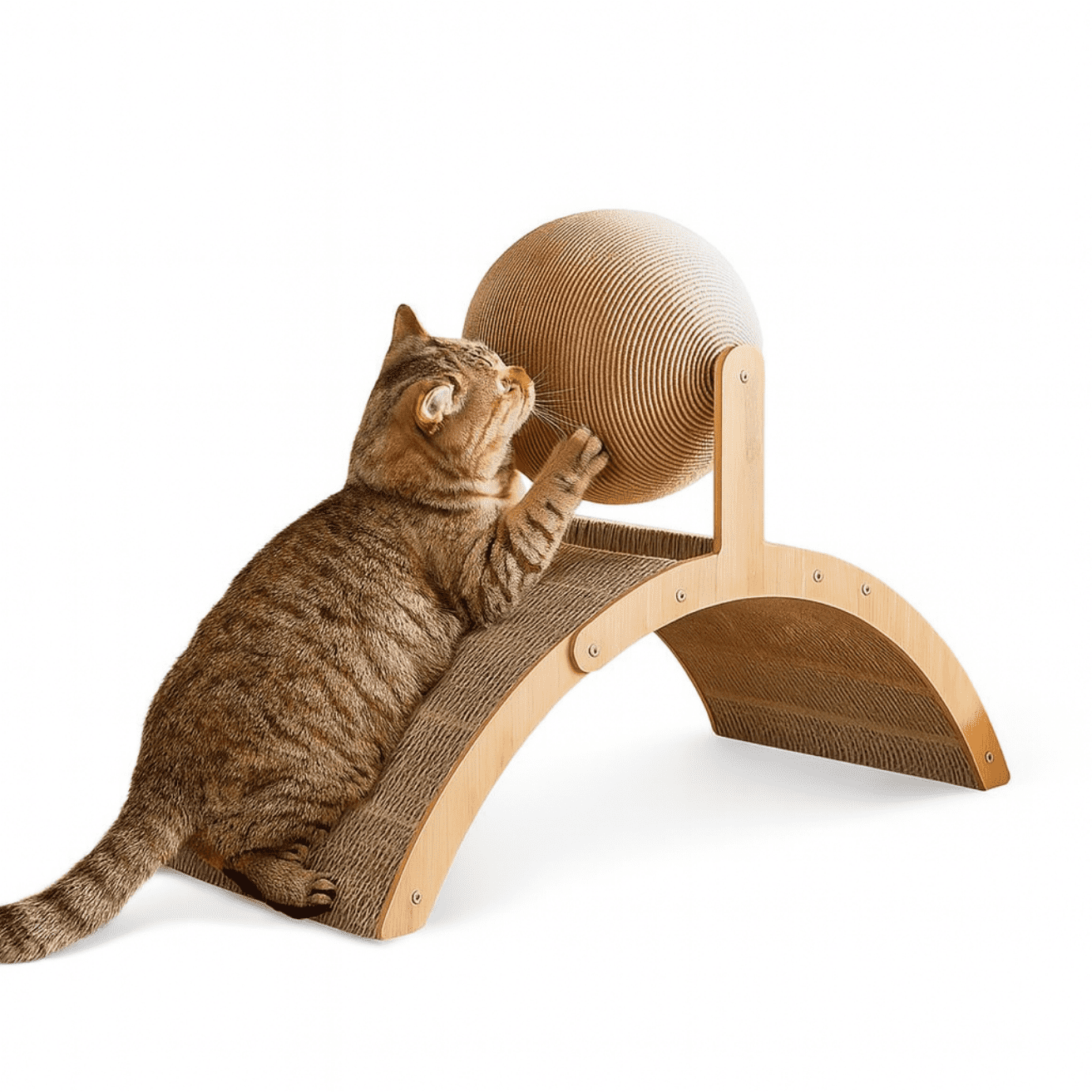 Telotenemos - Rascador Y Juguete Para Gatos Arco Y Bola Vertical