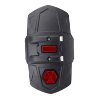 Ioensy - Guardabarros Trasero Para Motocicleta, Montaje Sencillo, Color Negro, Con Reflector