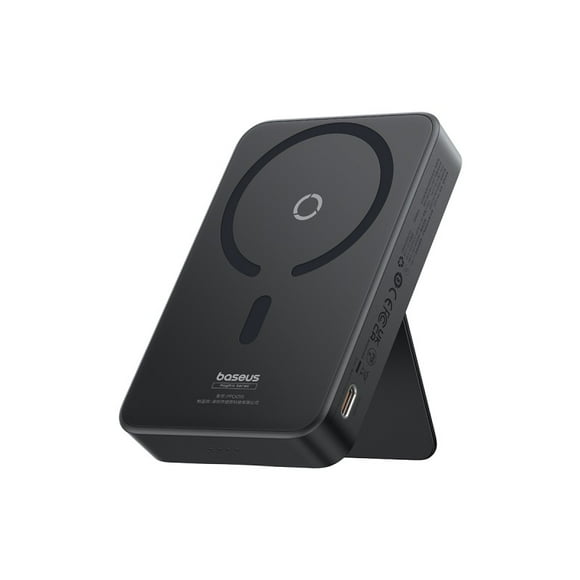 Powerbank Baseus MagPro 5000mAh Carga Rápida Inalámbrica PD 20W Con Soporte Magnético - Negro