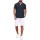 thumbnail image 2 of INSPIRE CHIC Camisa Polo de Piqué con Patrón para Hombre, Camisas de Polo de Golf de Color Contraste XL Azul Marino, 2 of 6