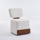 thumbnail image 2 of Linen Upholstered Armless Dining Chair with Casters,IVORY, 2 of 3
