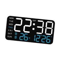 Magideal - Reloj Despertador Digital, Relojes Eléctricos, Atenuador De 12/24H, Reloj De Pared Versátil, Reloj De Escritorio Digital Led Para Dormitorio, Oficina, Blanco Con Luz Azul.