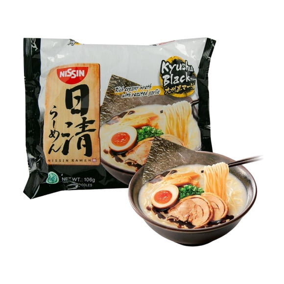 Ramen Instantáneo Kyushu Negro Ajo Tostado Nissin 106 Gr