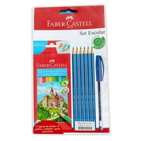 Faber-Castell - Lápices De Colores + Lápiz Grafito Y Goma, Set Escolar