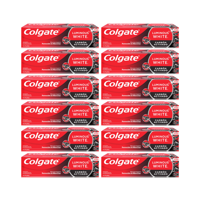 Pack 12 Pasta Dental Colgate Luminous White Carbón Activado 70 G