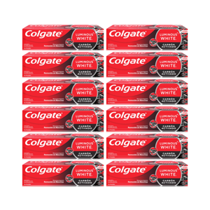 Pack 12 Pasta Dental Colgate Luminous White Carbón Activado 70 G