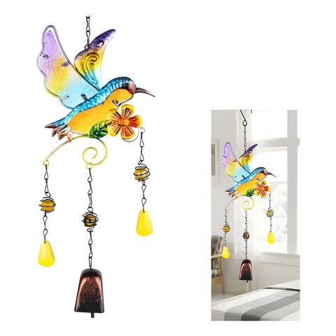 Genérico - Colgante Jardín Colibrí Vidrio Y Cobre