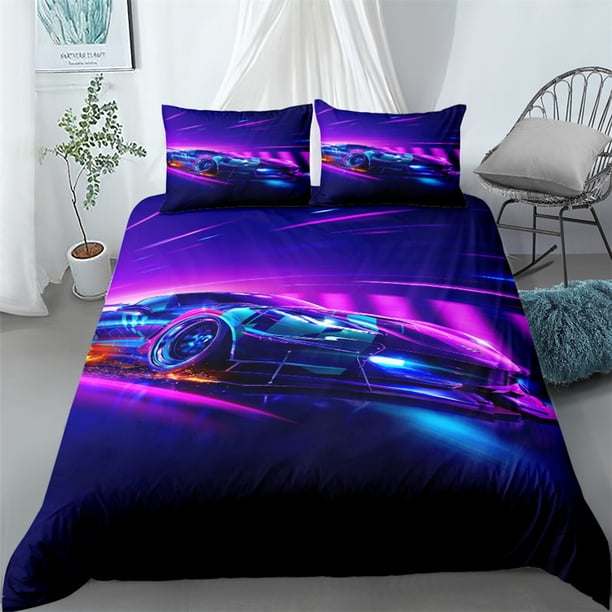 Street racing game Bedding Set Single Twin Full Queen King Size Cool Bed Set Aldult Kid Bedroom Duvetcover Sets 33Bed Sheets