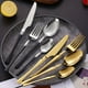 thumbnail image 2 of 24pcs, Mental Cutlery Set, Stainless Steel Tableware Set, Household Creative Steak Knife, Household Fork For Meal, Mental Spoon For Dining, Dessert Spoon, Kitchen Stuff, Flatware Set, Kitchen Gadgets,, 2 of 5