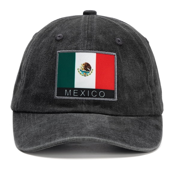 Gorra de béisbol YVJCJV con bandera de México, ajustable, negra