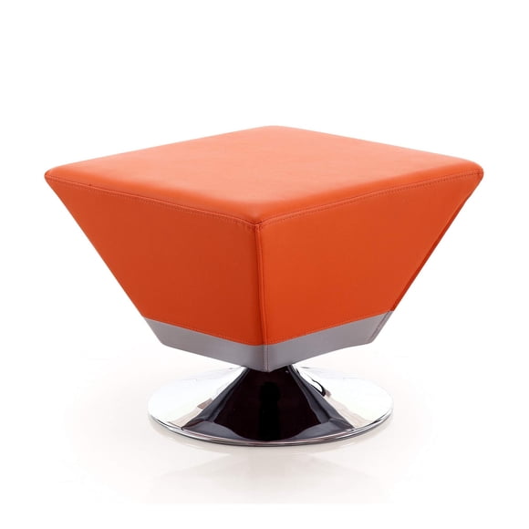 Ottoman Manhattan Comfort Diamond giratorio 360° de piel sintética