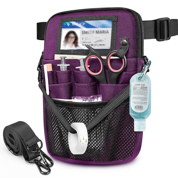 Riñonera SITHON para enfermeras, con varios compartimentos, color morado, resistente al agua