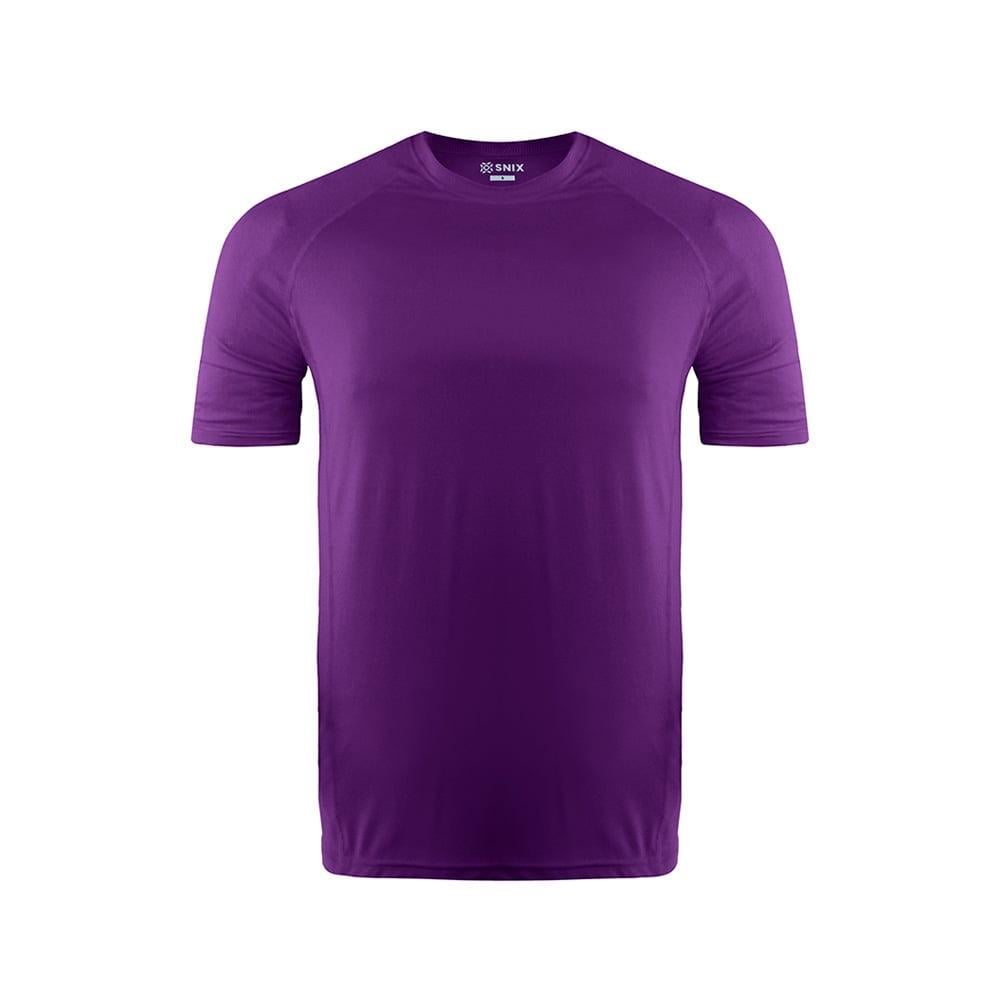 Snix - Polera Infantil Deportiva Elasticada Manga Corta Morada Talla 8
