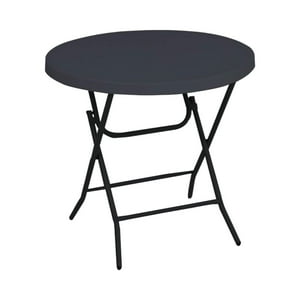 Northwest - Mesa Plegable Redonda 74X74X80Cm Negra Gris Oscuro Tamano Unico