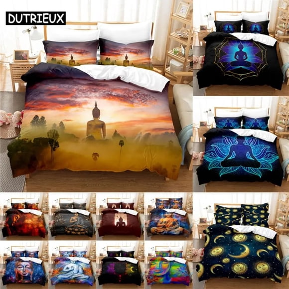 Buddha Duvet Cover Set Double Bedcm Bedding Sets Quilt Case Linens HD Pillowcase
