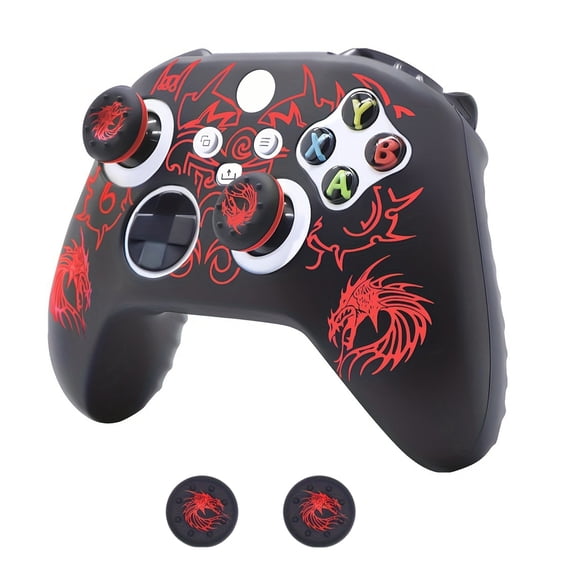 Funda de Silicona Compatible con Controladores de Xbox Series X/S, Recubierta de Tacto Suave con Tapones para Joystick