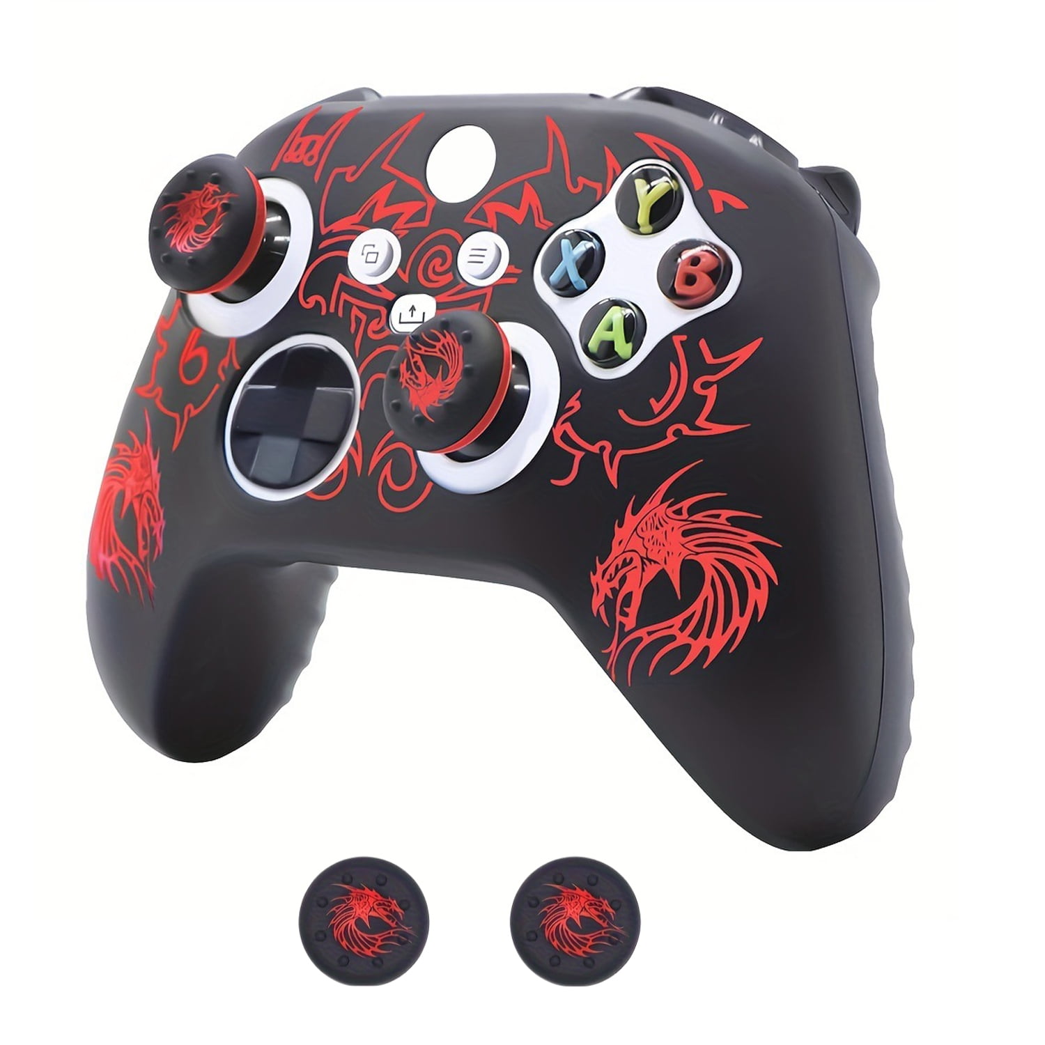 Genérico - Funda De Silicona Compatible Con Controladores De Xbox Series X/s, Recubierta De Tacto Suave Con Tapones Para Joystick