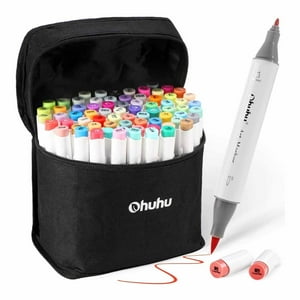 Ohuhu 72 Marcadores Alcohol Basicos +Blender Pincel & Fina