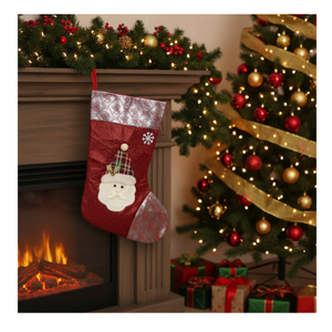 Genérico - Bota Navideña Viejito Pascuero Grande Modelo 2 Navidad Decoración