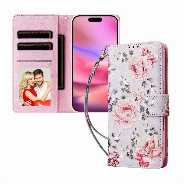 FOXDOCK Funda Tipo Cartera Floral para Samsung Galaxy A53 5G ,Funda con Tapa de Cuero PU, Protección Antigolpes con Ranuras para Tarjetas y Soporte