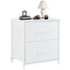 thumbnail image 1 of Mesita de noche DUMOS, cómoda pequeña con 2 cajones de tela, 50 cm, color blanco, 1 of 4