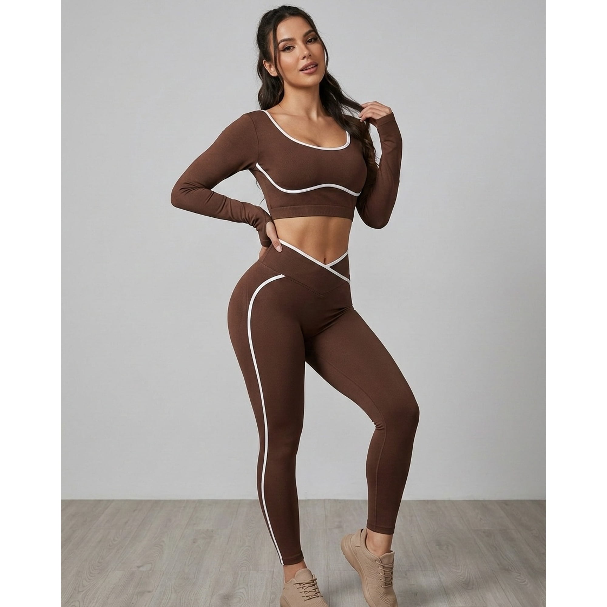 Flix Spa - Conjunto Fitness Mujer Pretina En V Doble Push Up Calidad