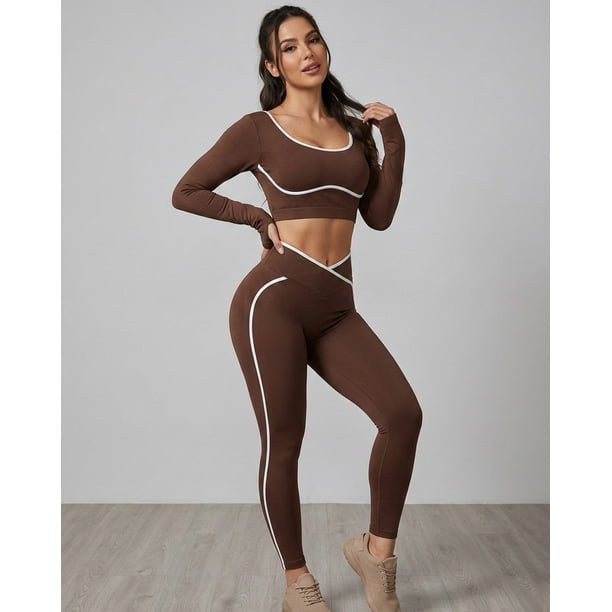 Conjunto Fitness Mujer Pretina en V Doble Push Up Calidad