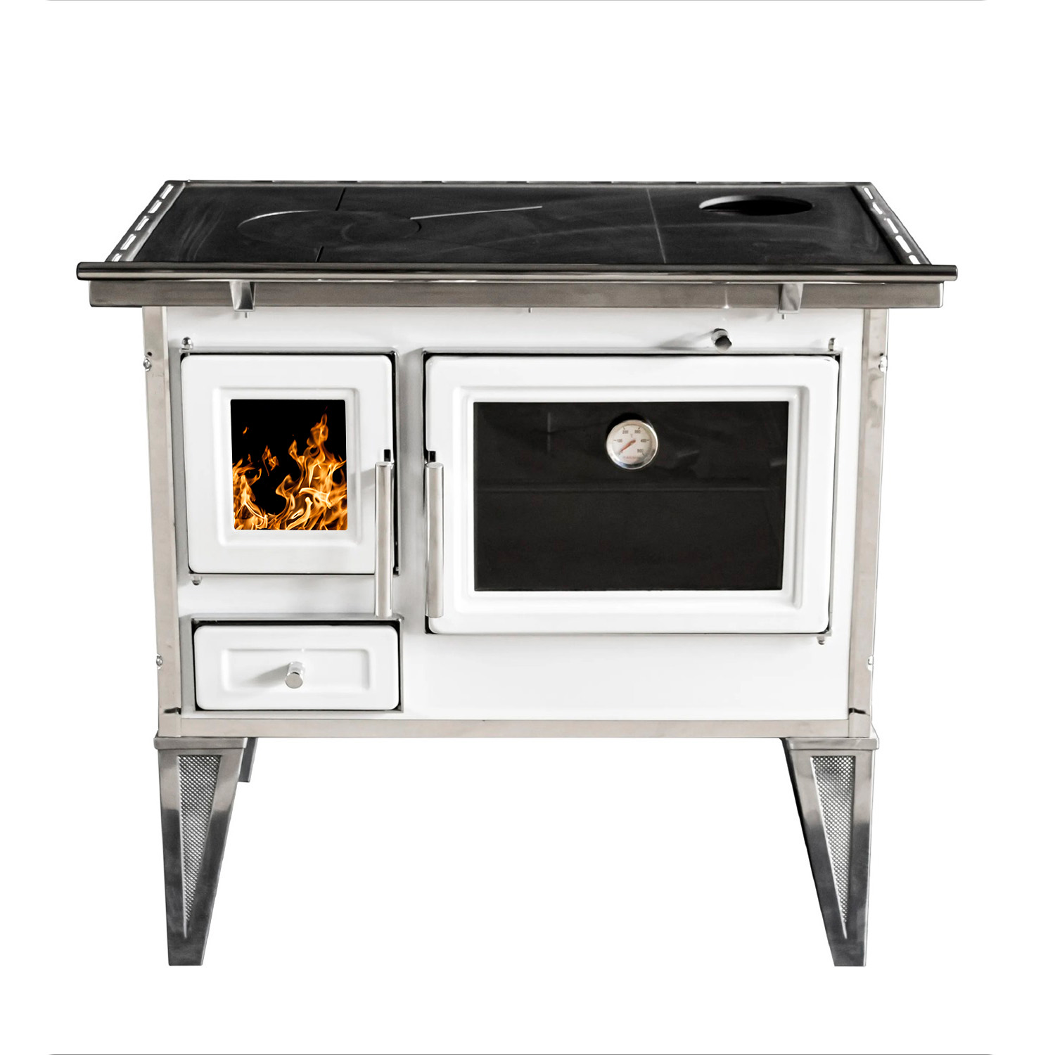 Alcazar - Cocina A Leña Calbuco L 80 Blanca