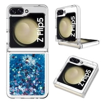 Foxdock - Funda Para Sansung Galaxy Z Flip 5 Con Brillo Líquido, Protección Completa Y Soporte De Anillo Giratorio